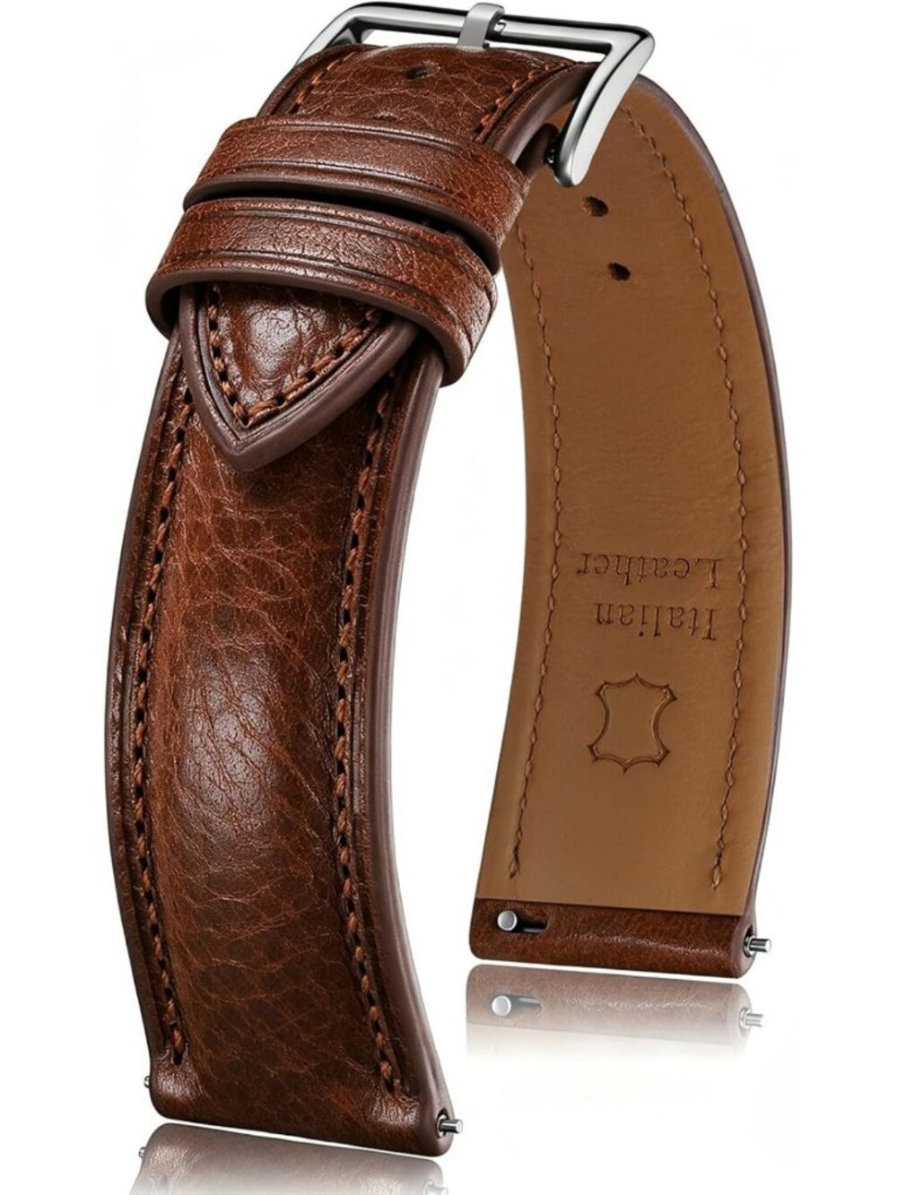 Genuine Italian Leather Watch Band - Soft, Thick, Quick Release Straps 18mm-22mm